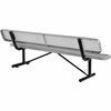 Global Industrial 96L Expanded Metal Mesh Bench w/Back Rest, Gray 277155GY
